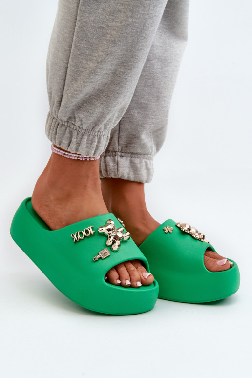Chaussons femme Lengwa Chaussons légers avec de beaux détails de couleur vert Orchia Chaussons femme Lengwa Chaussons légers avec de beaux détails de couleur vert Orchia