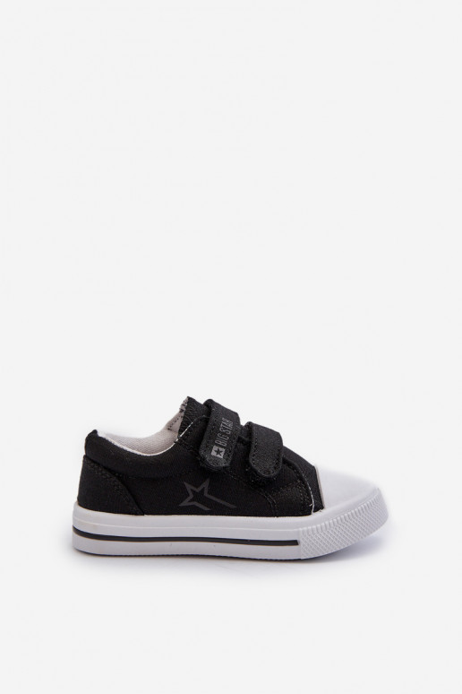 Kinder-Freizeitschuhe mit Klebeverschlüssen Big Star NN374111 schwarze Farbe