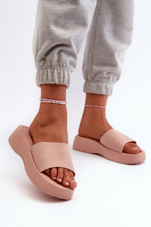 Chaussons femme à plateforme I Koturnie rose Vimarils