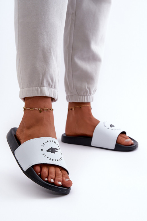 Damen Damenhandtasche – Umhängetasche mit auffälligem Aufdruck. 4FMM00FFLIF044A-10S eiß-Scharz