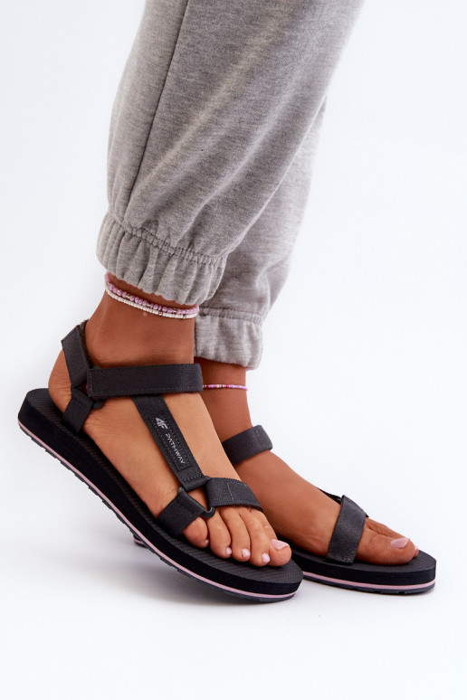 Sportliche Damensandalen 4FRSS24FSANF054-23S in grauer Farbe Sportliche Damensandalen 4FRSS24FSANF054-23S in grauer Farbe