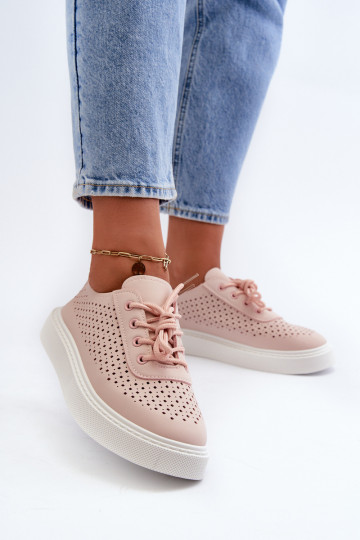 met opengewerkte elementen vrijetijdsschoenen Sneakers model schoenen met een platform roze kleur Tanvi