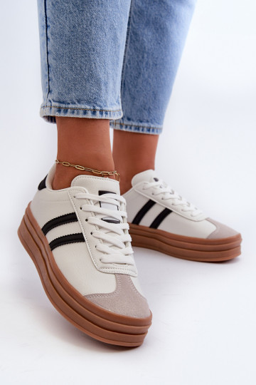 Sneakers model schoenen Dames met plateau in witte kleur Egelia