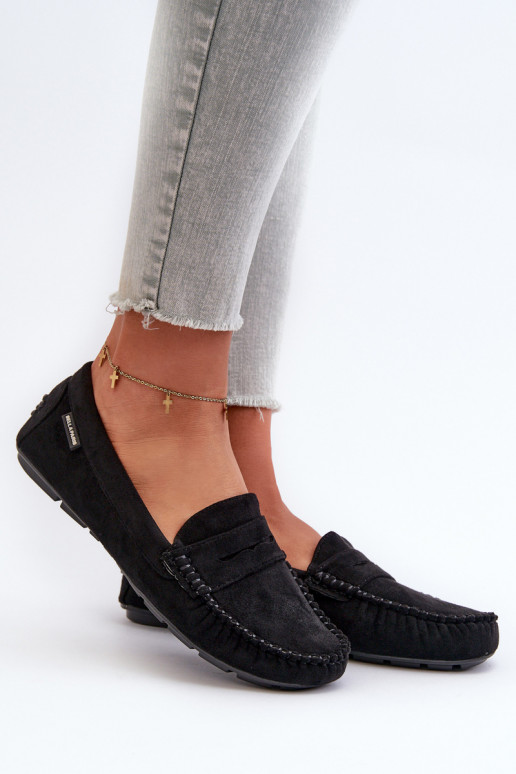 mocassins pour femmes Z en éco-daim couleur noir Rerceria