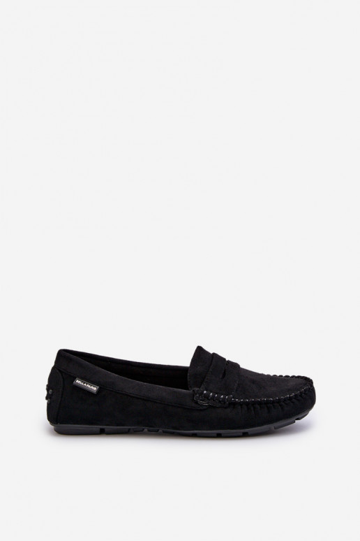 mocassins pour femmes Z en éco-daim couleur noir Rerceria