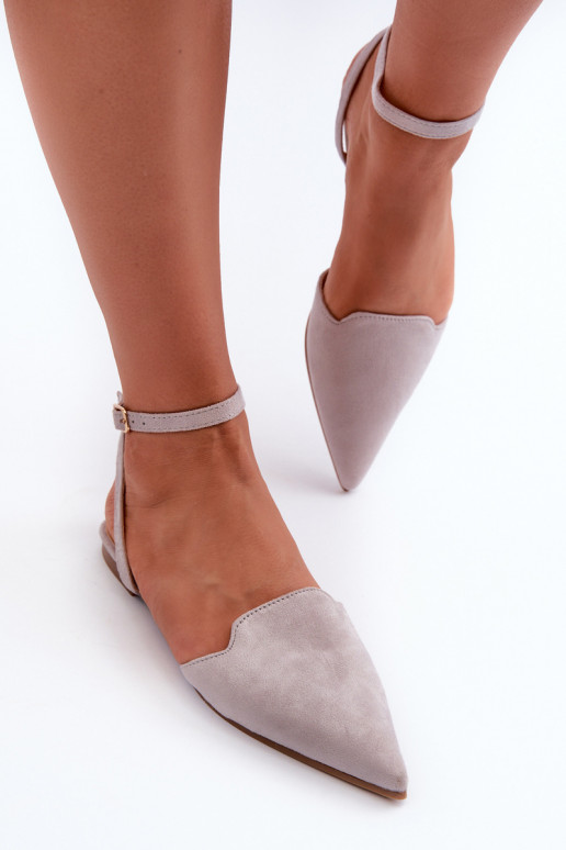 ballerines avec rubans en éco-daim Z Chaussures à bout pointu gris Ellesara ballerines avec rubans en éco-daim Z Chaussures à bout pointu gris Ellesara