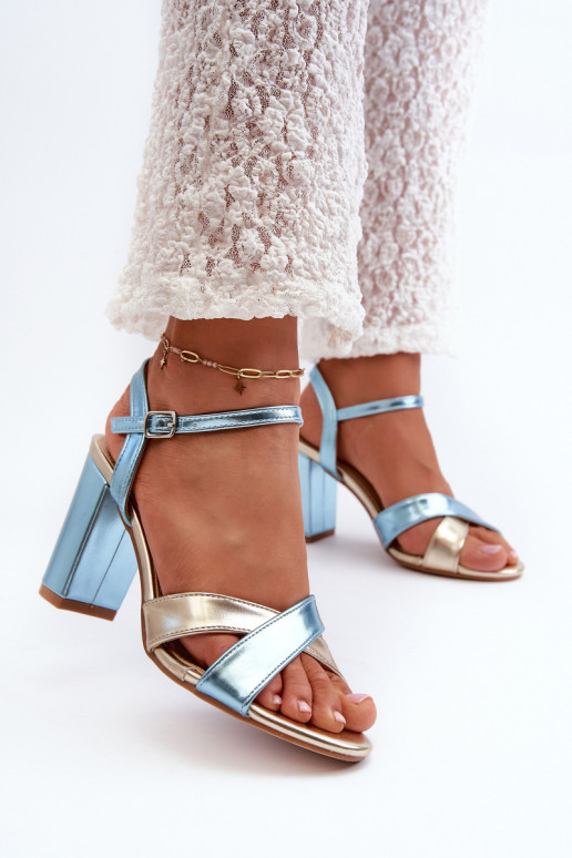 Eko Oda Elegante sandalen met hoge hakken Record blauw-gouden kleur Abilica