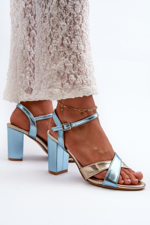 Eko Oda Elegante sandalen met hoge hakken Record blauw-gouden kleur Abilica