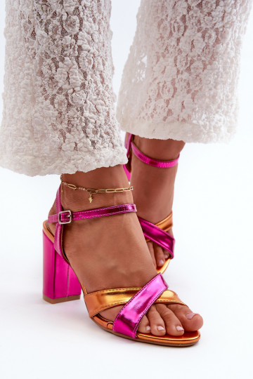 Kunstlederen elegante hoge hakken sandalen roze Abilica