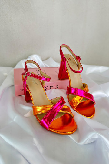 Kunstlederen elegante hoge hakken sandalen roze Abilica 2