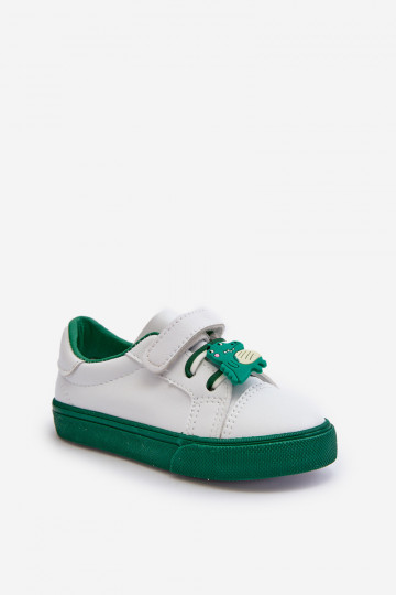 Kindersneakers vrijetijdsschoenen Z Przypinku Witgroene kleur Pennyn