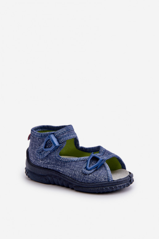Hausschuhe Sandalen Kinder NEL 310-06 GOKIDS dunkelblaue Farbe Hausschuhe Sandalen Kinder NEL 310-06 GOKIDS dunkelblaue Farbe