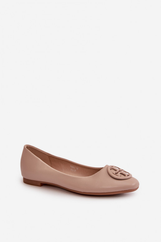 Ballerina's Dames met ornamenten Eco Leer beige Rhodike