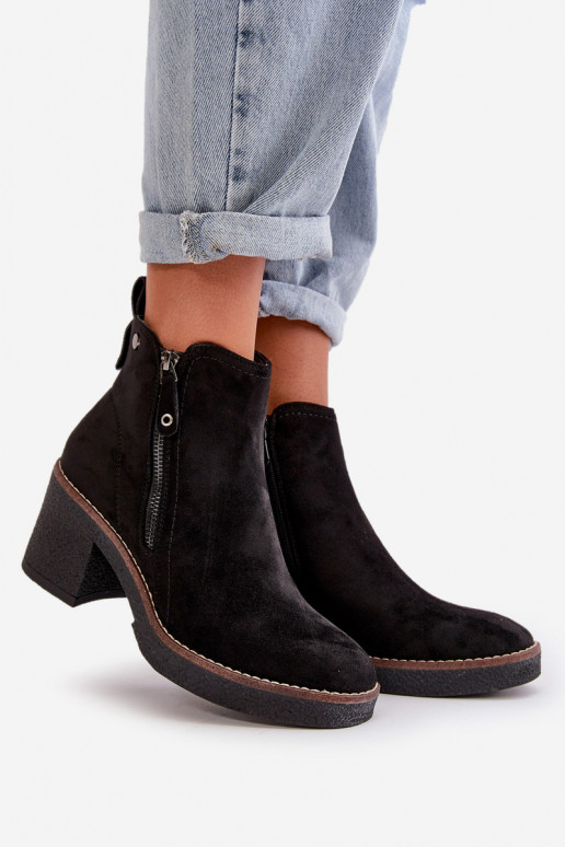Bottes chauffantes pour femmes Z en éco-daim couleur noire Velarilla