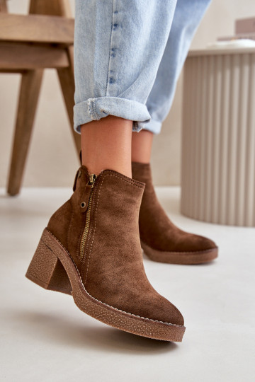 Bottes chauffantes pour femmes Z en éco-daim marron foncé Velarilla
