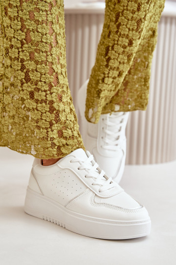 Sneakers model schoenen Dames met plateau Met decoratieve veters in de kleur wit Mistra 2