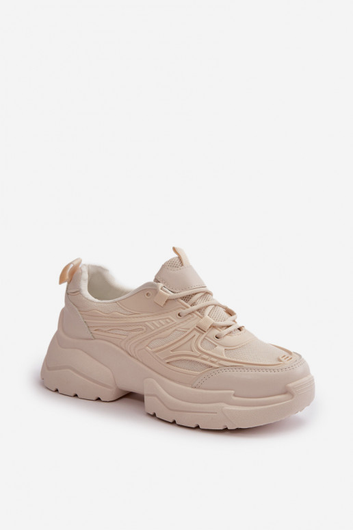 Sportschuhe Sneakers Modell Schuhe Damen mit modischen massiven Sohlen Elfenbein Lerista Sportschuhe Sneakers Modell Schuhe Damen mit modischen massiven Sohlen Elfenbein Lerista