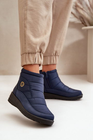 bottes de neige Femme réchauffées bleu foncé Helis