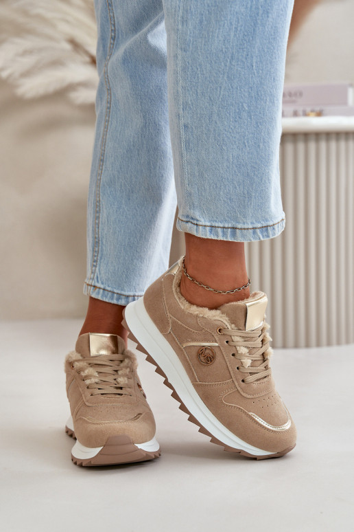 baskets Féminin réchauffer avec de la fourrure à l intérieur avec une plateforme couleur kaki Lerisas baskets Féminin réchauffer avec de la fourrure à l intérieur avec une plateforme couleur kaki Lerisas