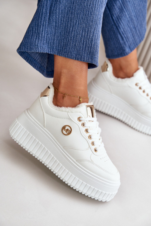 Chaussures modèle baskets baskets Féminin réchauffer avec des semelles massives à la mode couleur blanche Ardiela