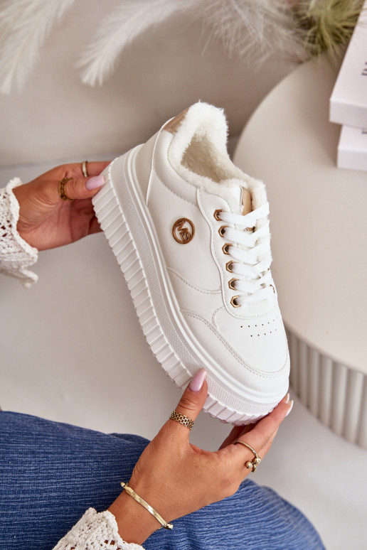 Chaussures modèle baskets baskets Féminin réchauffer avec des semelles massives à la mode couleur blanche Ardiela