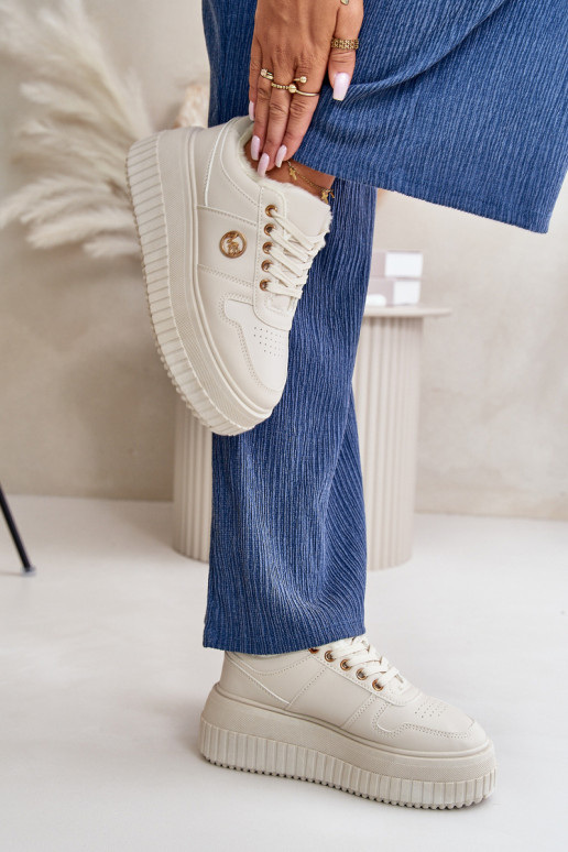 Sneakers model schoenen sportschoenen Dames warm met modieuze massieve zolen beige Verissha Sneakers model schoenen sportschoenen Dames warm met modieuze massieve zolen beige Verissha