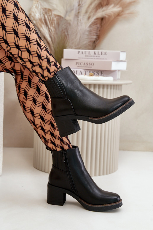 Gewärmte Damenstiefel Eko Oda schwarze Farbe Irittes