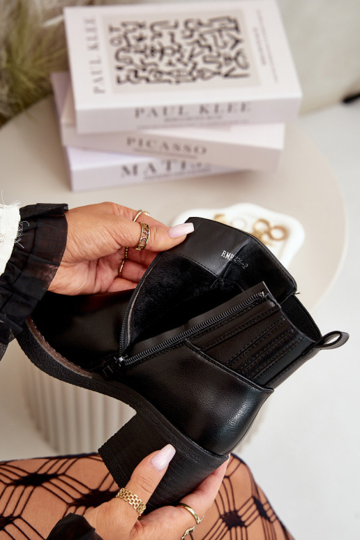 Gewärmte Damenstiefel Eko Oda schwarze Farbe Irittes