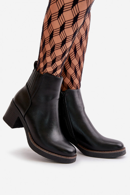 Gewärmte Damenstiefel Eko Oda schwarze Farbe Irittes