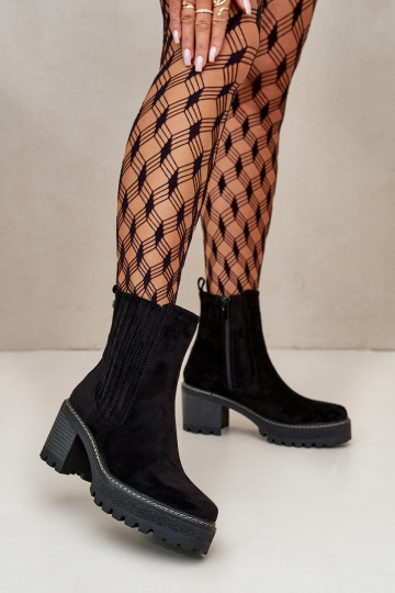 Bottes pour femmes Z en daim écologiqueu réchauffer couleur noire Nevitas