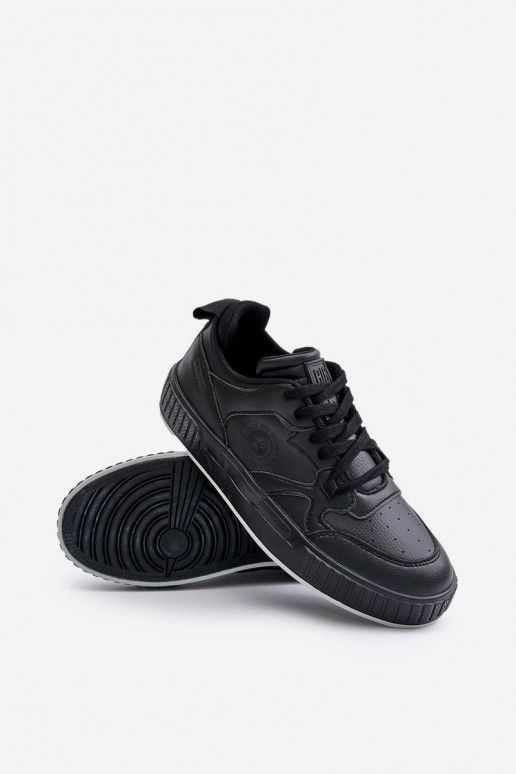 Chaussures modèle baskets pour hommes en cuir écologique Big Star OO174004 couleur noire Chaussures modèle baskets pour hommes en cuir écologique Big Star OO174004 couleur noire