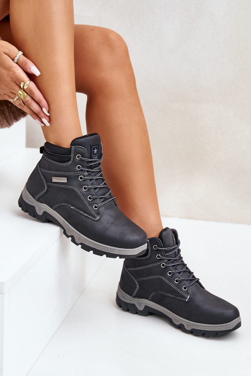 bottes de randonnée pour hommes réchauffer en cuir écologique bleu foncé Neramia bottes de randonnée pour hommes réchauffer en cuir écologique bleu foncé Neramia