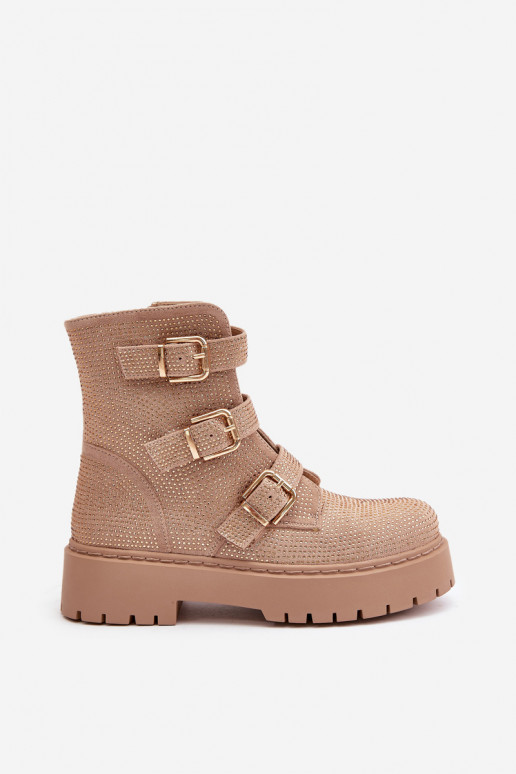 sich Zuarm laufen Damenstiefel Mit Dekoration Beige Ciascia