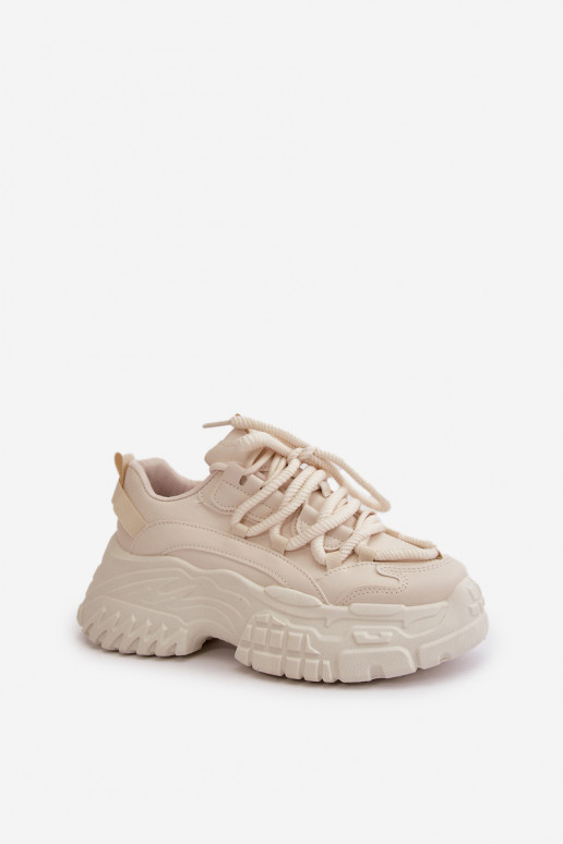 Sneakers Modell Schuhe Damen mit modischen massiven Sohlen in der Farbe Elfenbein Nevela Sneakers Modell Schuhe Damen mit modischen massiven Sohlen in der Farbe Elfenbein Nevela