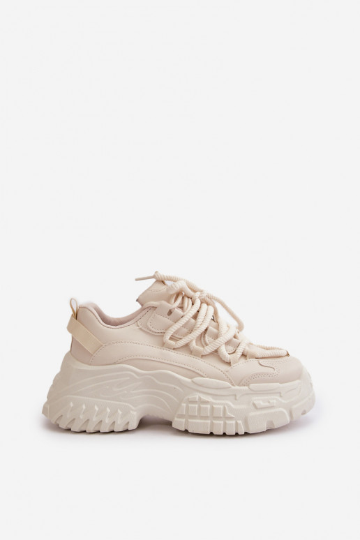 Sneakers Modell Schuhe Damen mit modischen massiven Sohlen in der Farbe Elfenbein Nevela Sneakers Modell Schuhe Damen mit modischen massiven Sohlen in der Farbe Elfenbein Nevela
