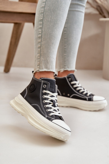 Casual schoenen met platform van kunstleer Big Star OO274063 zwarte kleur 2