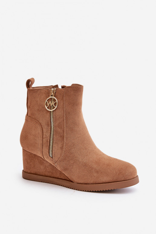 réchauffer Bottes avec une plateforme avec fermetures éclair décoratives en daim écologiqueoÀe marron Leretha réchauffer Bottes avec une plateforme avec fermetures éclair décoratives en daim écologiqueoÀe marron Leretha
