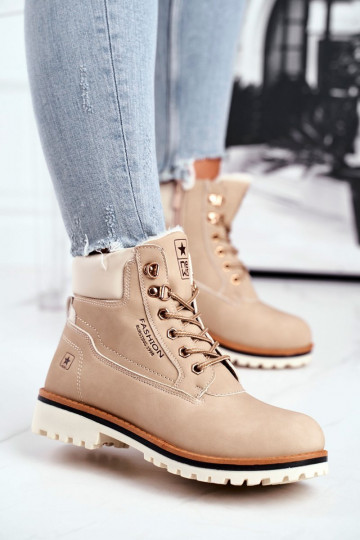 Damenschuhe Stilvollll Timber mit Heizung im Inneren Beige Tiempo