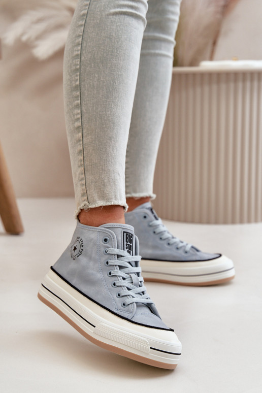 réchauffer Chaussures de loisirs avec une plateforme Eko Peau Big Star OO274069 couleur bleue