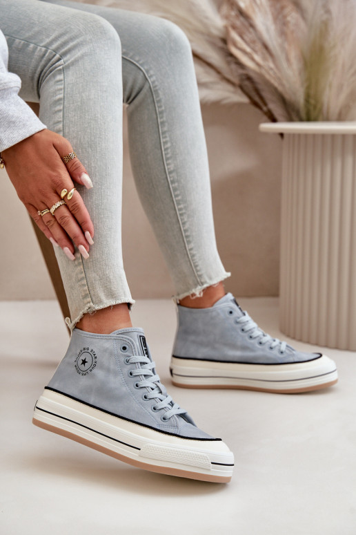 réchauffer Chaussures de loisirs avec une plateforme Eko Peau Big Star OO274069 couleur bleue