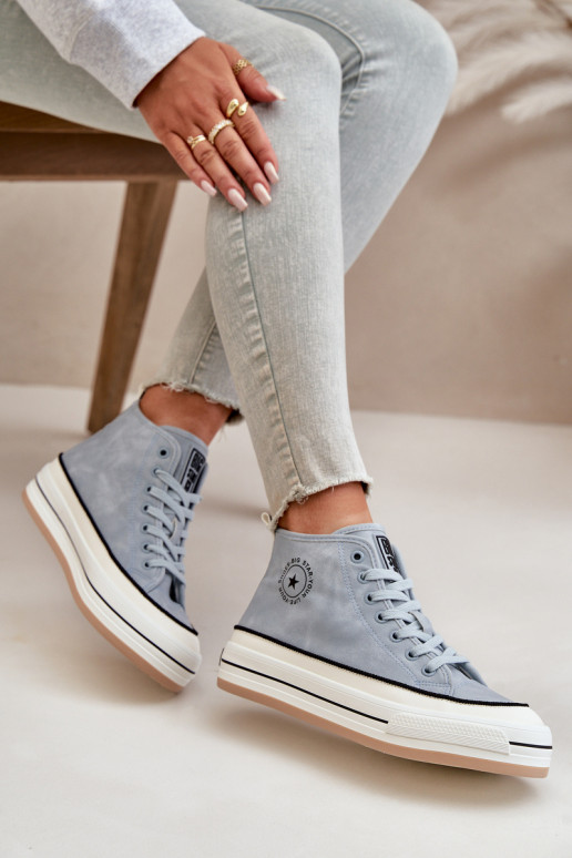 opInarmen Vrijetijdsschoenen met platform Eko Leer Big Star OO274069 blauIn