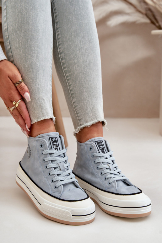 opInarmen Vrijetijdsschoenen met platform Eko Leer Big Star OO274069 blauIn