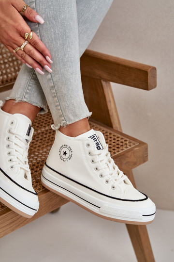 Gevoerde casual schoenen met platform van kunstleer Big Star OO274061 witte kleur 2