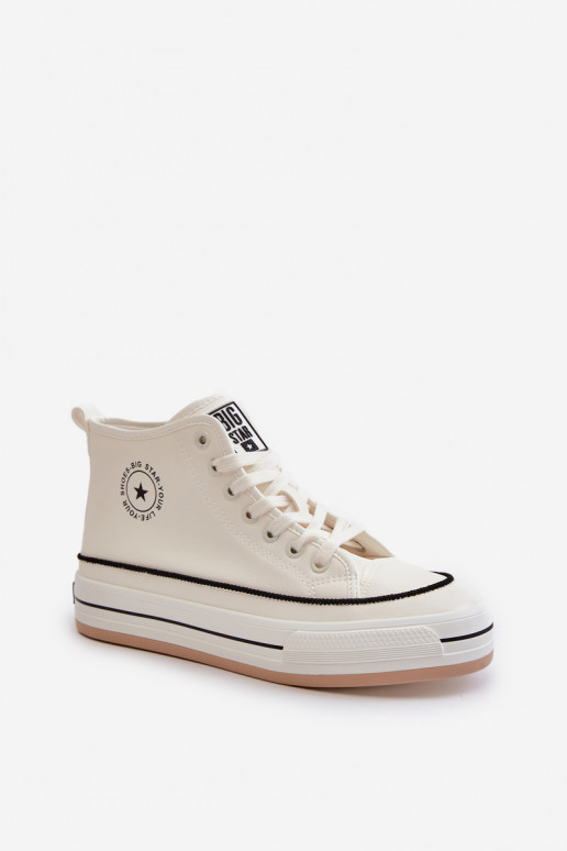 réchauffer Chaussures de loisirs avec une plateforme Eko Peau Big Star OO274061 couleur blanche