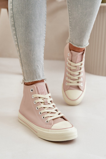 Chaussures de loisirs réchauffer en cuir écologique couleur rose Big Star OO274933