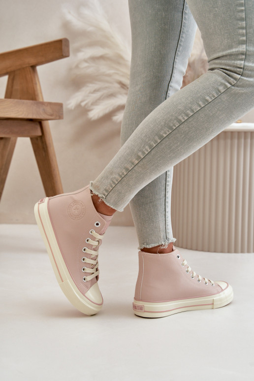 Chaussures de loisirs réchauffer en cuir écologique couleur rose Big Star OO274933 Chaussures de loisirs réchauffer en cuir écologique couleur rose Big Star OO274933