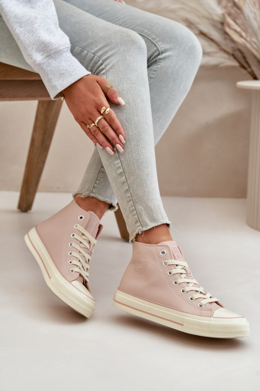 Freizeitschuhe sich Zuarm laufen aus Öko-Leder pinke Farbe Big Star OO274933 Freizeitschuhe sich Zuarm laufen aus Öko-Leder pinke Farbe Big Star OO274933