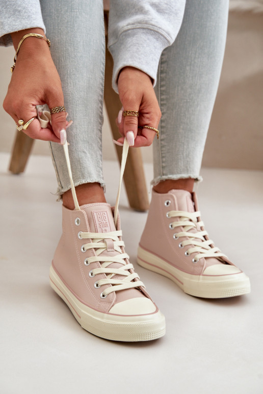 Vrijetijdsschoenen opInarmen van ecoleer roze Big Star OO274933 Vrijetijdsschoenen opInarmen van ecoleer roze Big Star OO274933