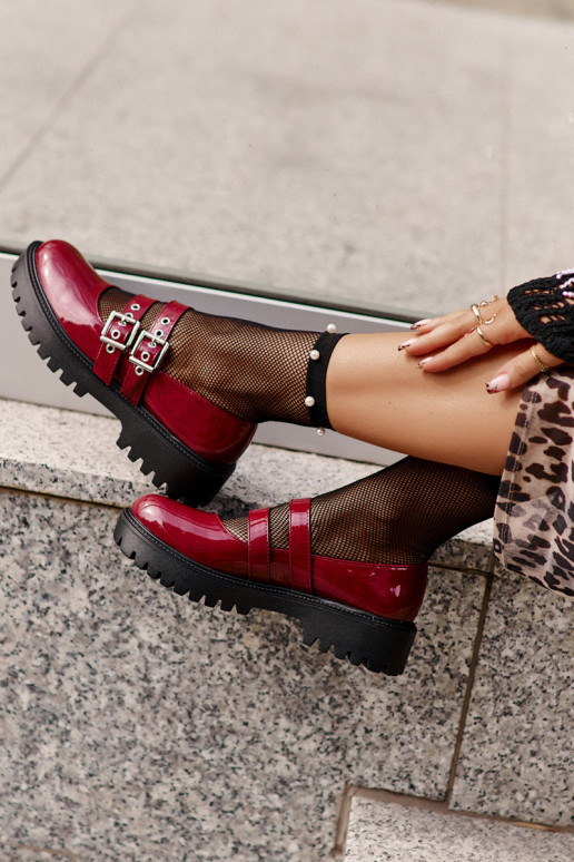 schoenen Dames Met Strepen met lakeffect bordeaux Terione schoenen Dames Met Strepen met lakeffect bordeaux Terione