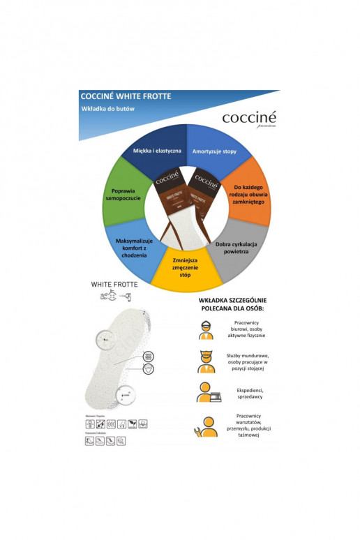 Semelles Coccine DANShite Frotte tissu éponge en coton sur mousse de latex 34-41